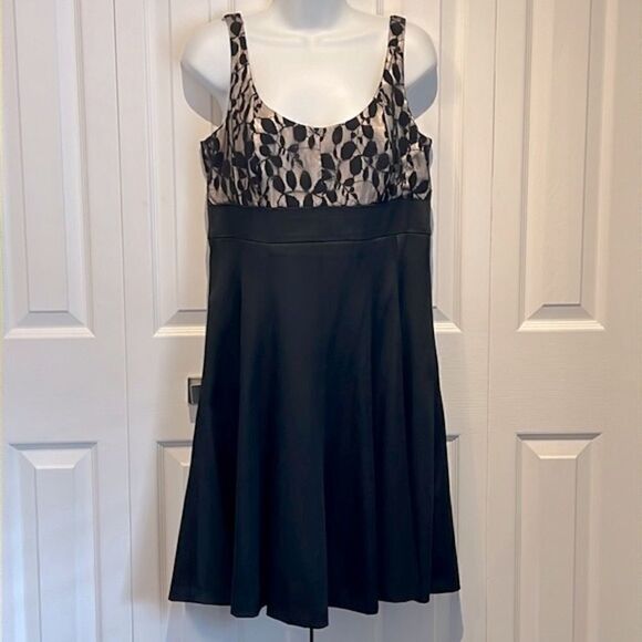 Jones‎ New York Black/ Nude Lace Sleeveless Empire Waist  Dress Sz 12 Nwt - Picture 1 of 14